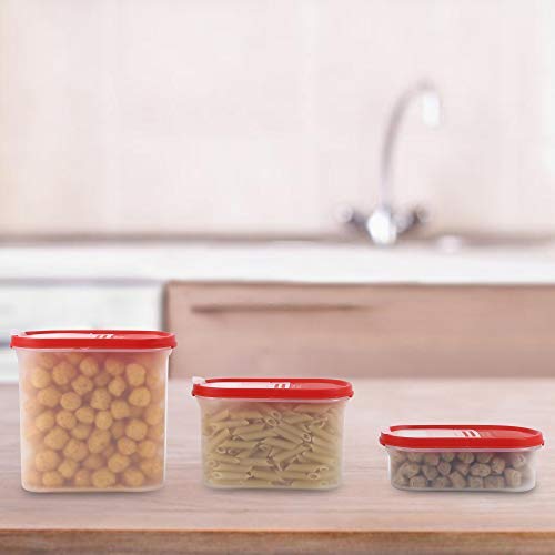 Cutting Edge 1800Ml Flip Top Modular Storage Container Red (Set Of 3)