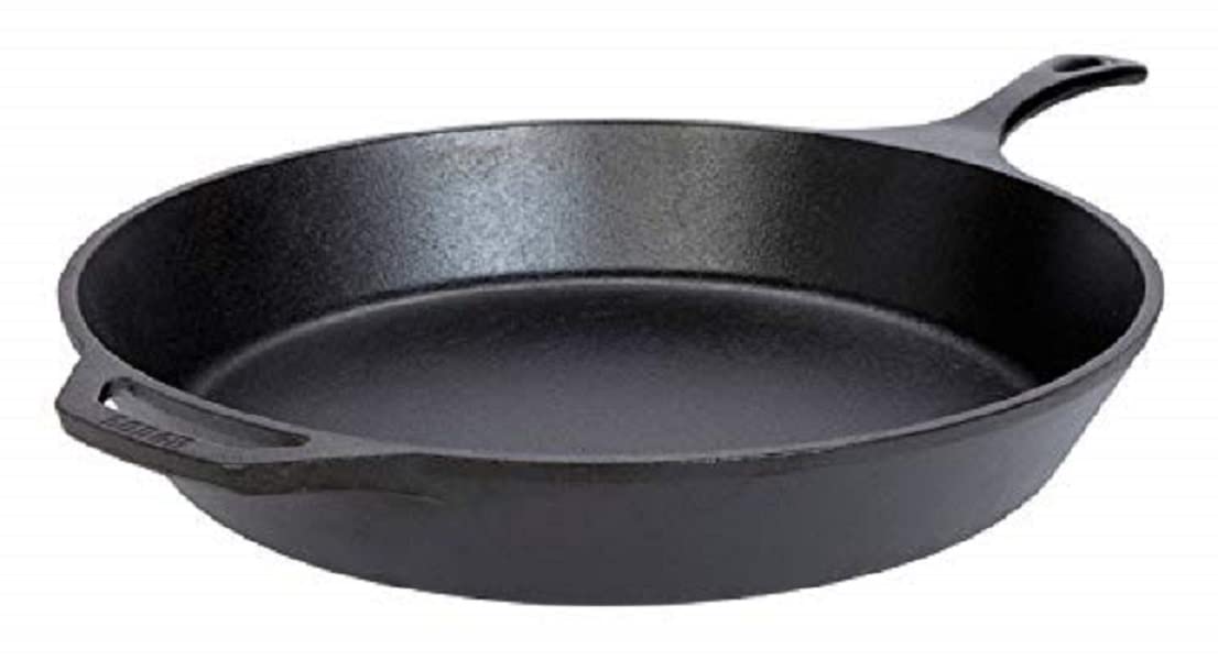 Lodge 15 Inch Cast Iron PreSeasoned Skillet  Signature Teardrop Handle  Use in the Oven, on the Stove, on the Grill, or Over 
