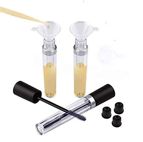 Dnhcll 2 Pcs 8 Ml Empty Mascara Tubes With Eyelash Wand, Rubber Inserts And Funnels For Castor Oil, Ideal Kit For Diy Cosmetics