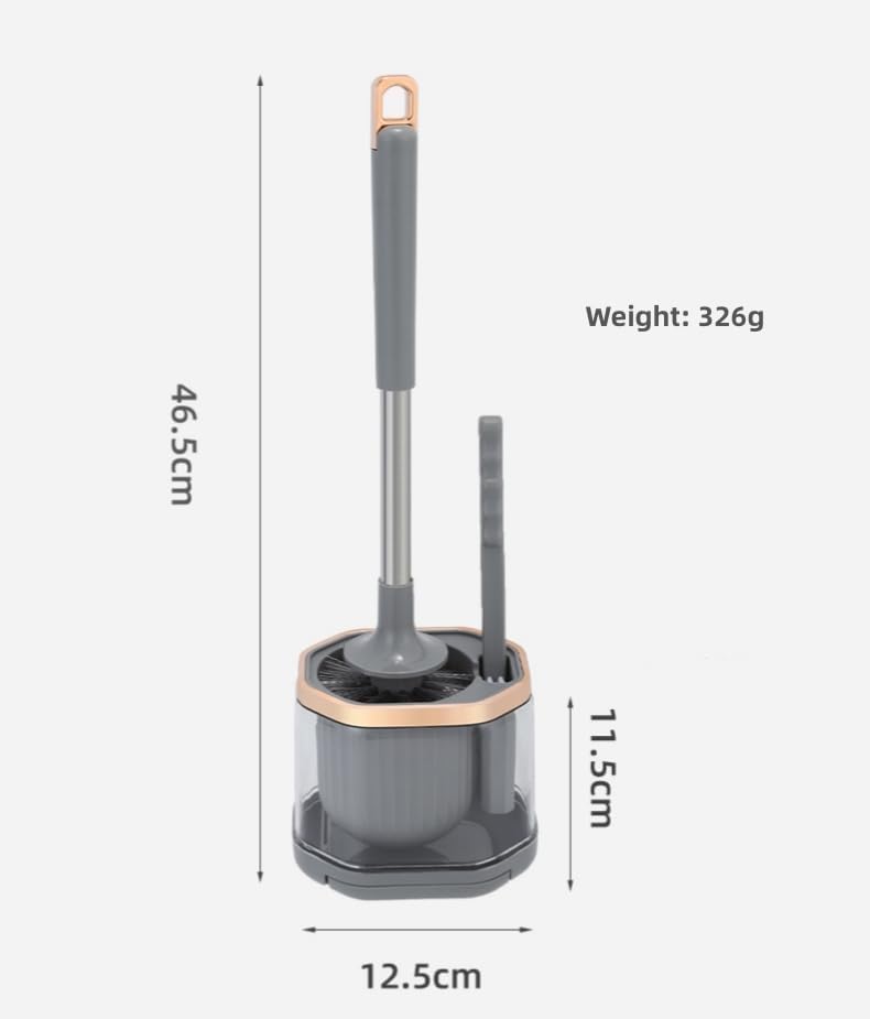 Vasukie Silicone Toilet Brush And Holder Set, With A Extra Crevice Cleaning Brush Deep Cleaning Toilet Bowl Brush For Bathroom T