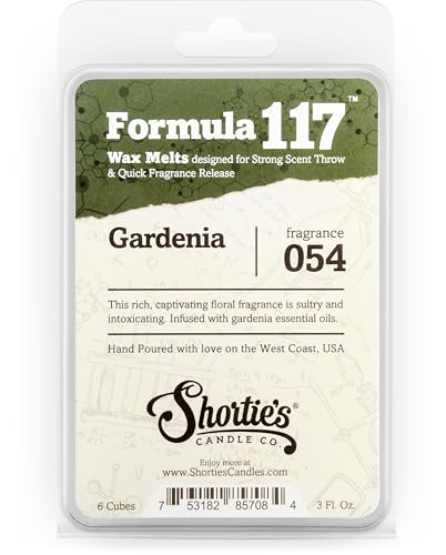 Shortie's Candle Company Pure Gardenia Wax Melts - Formula 117-1 Highly Scented 3 Oz. Bar - Made with Essential & Natural Oils -