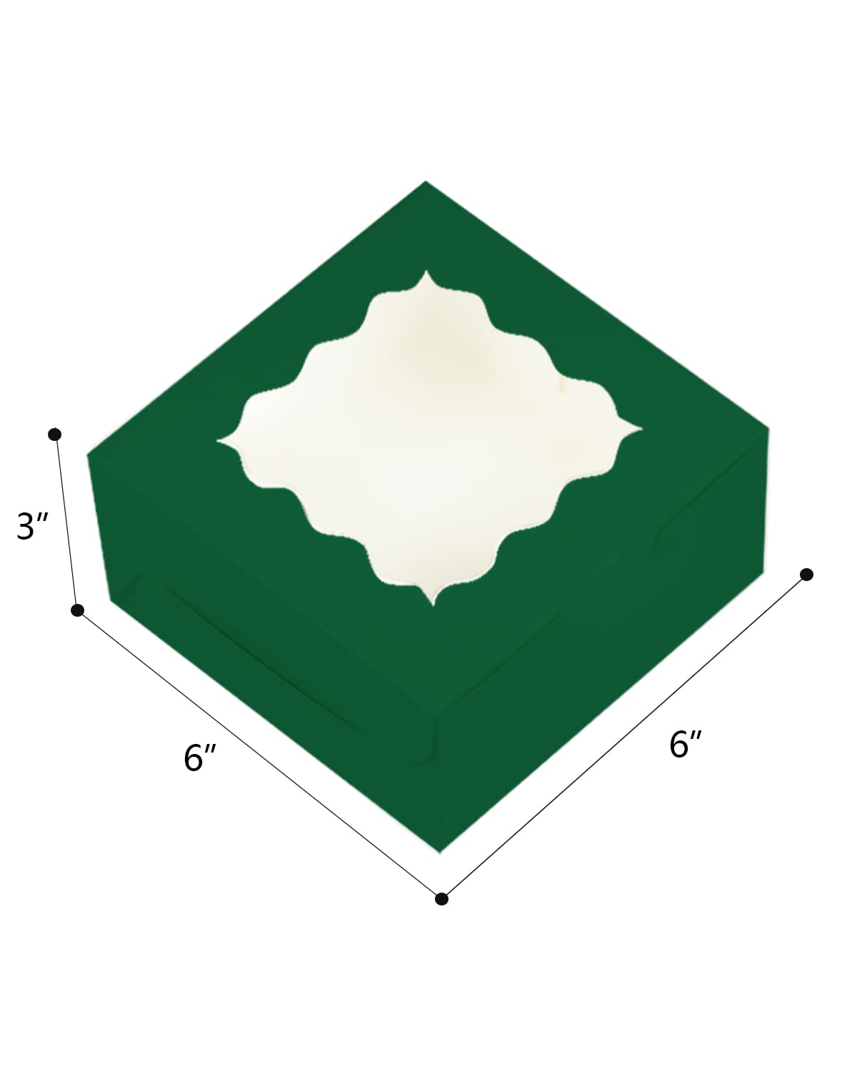 Bakepacker 60Pcs Deep Green Cookie Boxes 6X6X3 Inches Easy Assemble Macaroon Pastry Boxes Bakery Boxes With Window For Bakery