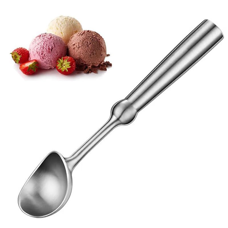 Multipurpose Pro Heavy Duty Stainless Steel Ice Cream Scoop With Comfortable Handle And Ergonomic Non-Slip Grip (Silver Style I)