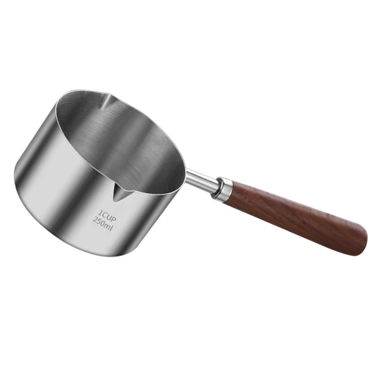 VINTORKY Stainless Steel Saucepan with Handle Cooking Pot for Milk Oil and Sauces Portable Metal Pouring Pot for Kitchen Use