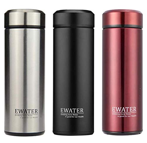 Glass Liner Vacuum Flask Stainless Steel Water Bottle Insulated Travel Coffee Mug 11oz 9oz Available (11oz  Red)