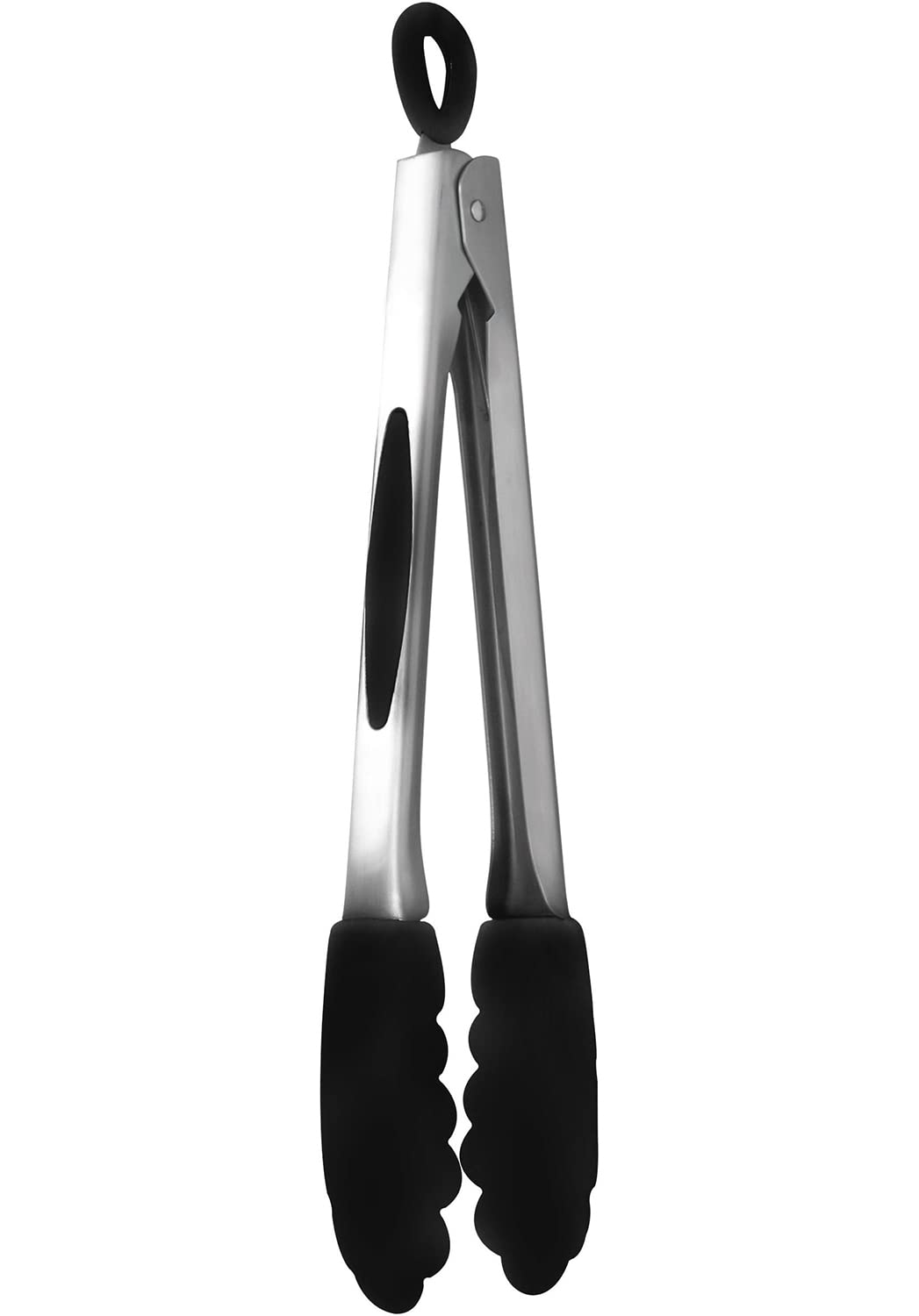 Mastrad 12-Inch Stainless and Silicone Tongs