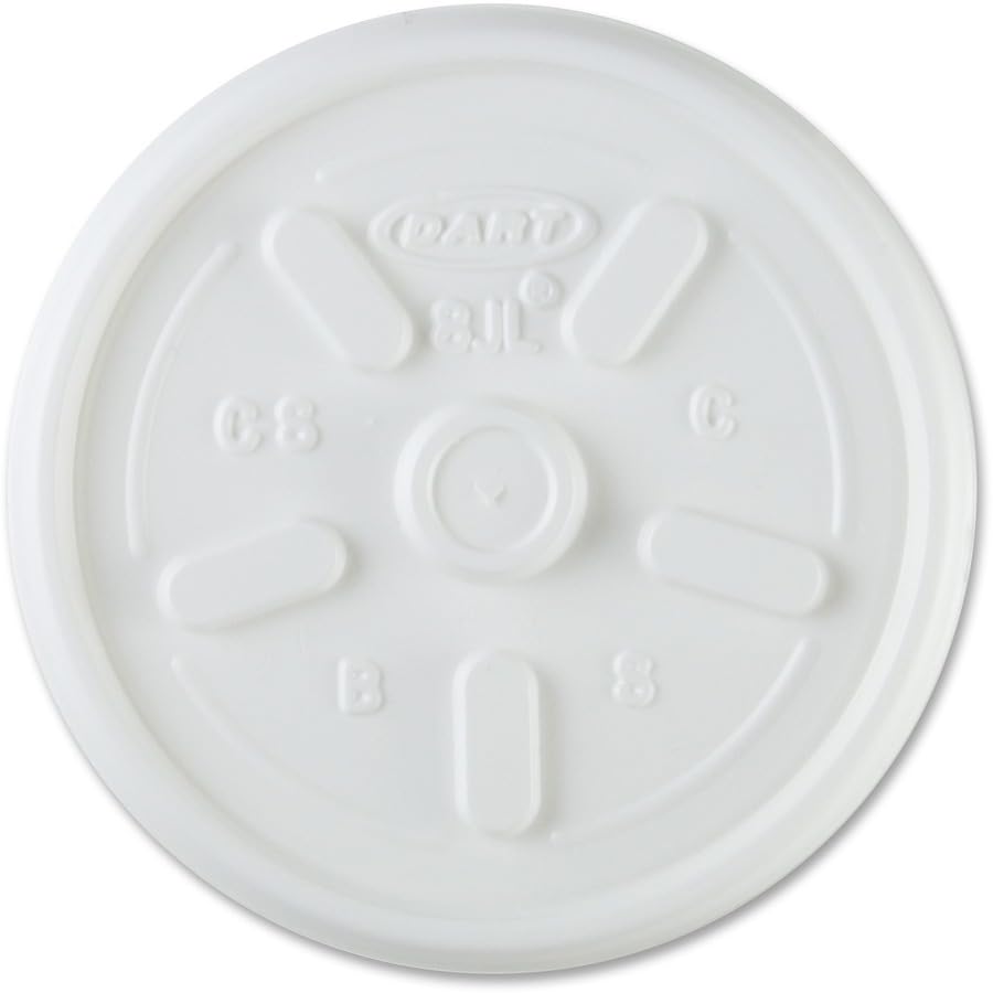 Dart 8Jl White Vented Lid (Case Of 1000)