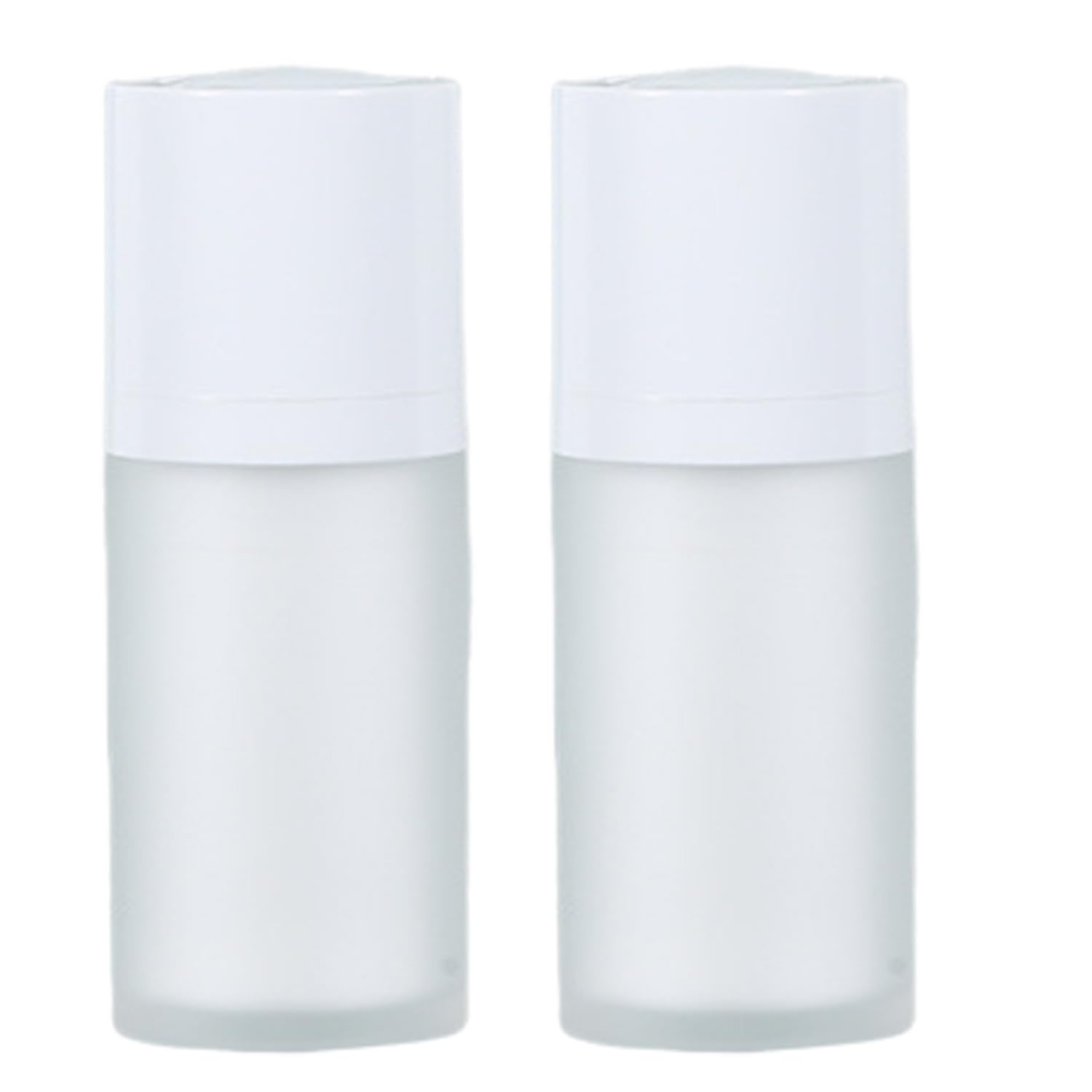 2 Pcs Frosted Plastic Airless Pump Bottles Essence Dispensers Refillable Empty Pump Bottles for Foundation Cream Lotion Pump Bot