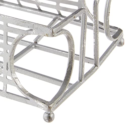 Boston International New York Art Deco Stripes Guest Towel Holder Caddy, 8.75 X 4.75-Inches, Silver Foil