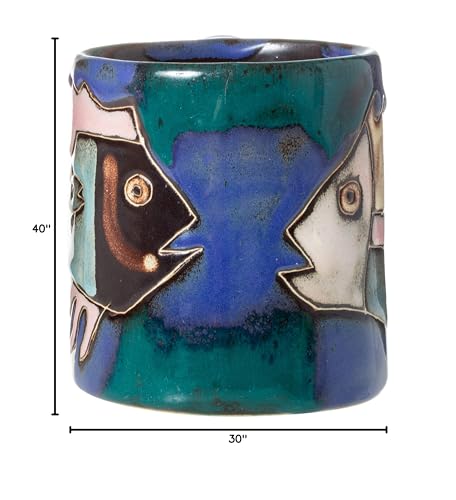 Mara Stoneware Fish In Sea 16Oz Handcrafted Mug