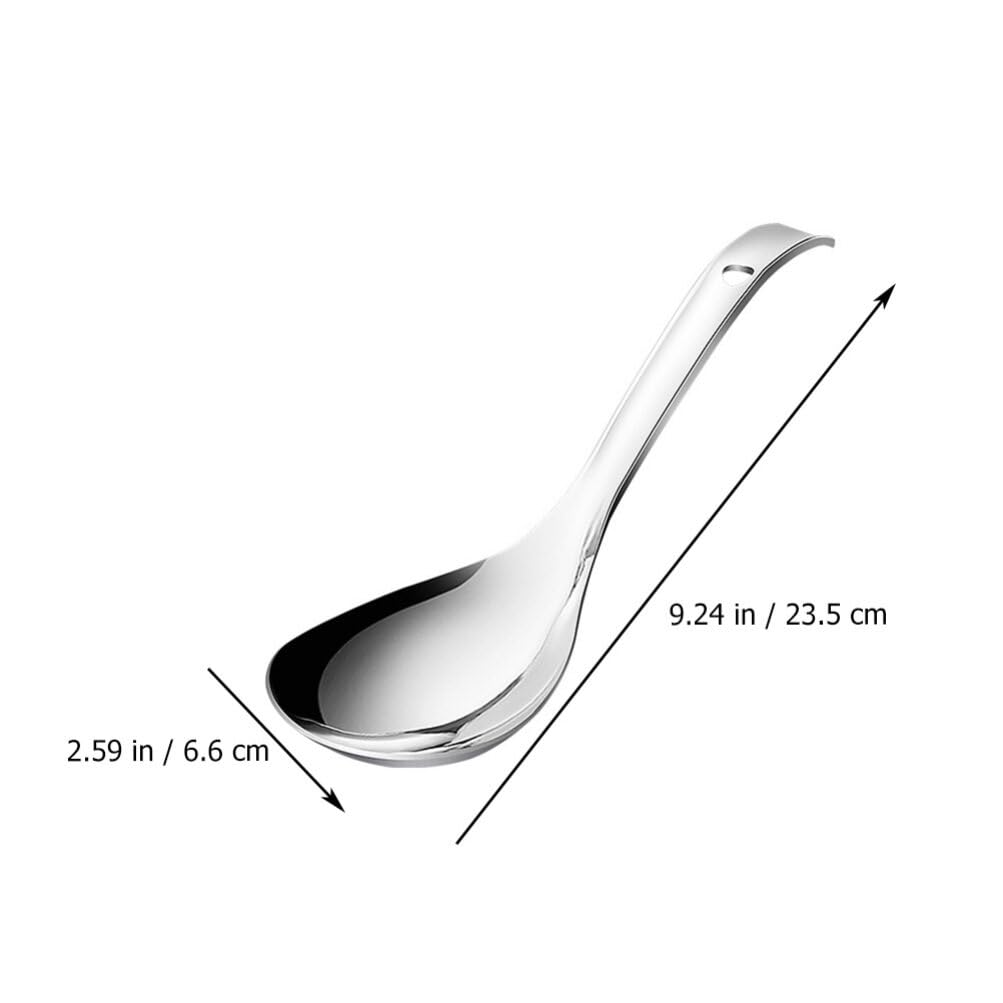 Bestonzon Rice Paddle Rice Spoon Stainless Steel Kitchen Utensil Rice Scooper Rice Spatula Soup Scoop Food Serving Spoon For Hom