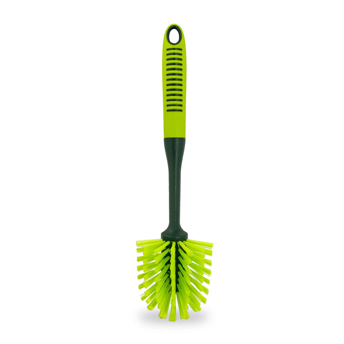 Pine-Sol Long Handle Dish Brush - Heavy Duty Bristle Kitchen Scrubber, Safe With Non-Stick Cookware, Oblong, Green