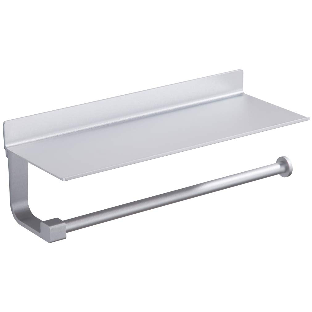 Missmin Paper Towel Holder With Shelf,Wall Mount 2-In-1 For Kitchen Shower Bathroom Organizer Storage