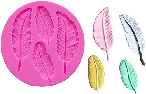 2 Pcs Feather Theme Silicone Molds Set For Diy Fondant Candy Making Chocolate Mold Lollipop Desserts Ice Cube Gum Clay Soap Bisc