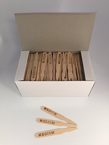 Kingseal 3.5 Inch Natural Birch Wood Steak Markers, Heat Stamped, Medium, Eco-Friendly, Bulk Pack - 500 Count Per Box