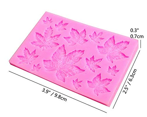 Leaf Mold Silicone Leaves Fondant Molds,Tree Leaves Mold For Cake Decoration,Maple Leaves Candy Mold,Cupcake Topper,Polymer Clay