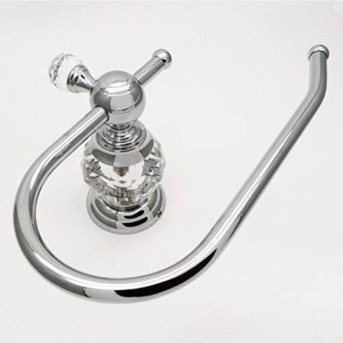 Kabter Crystal Series Brass Toilet Paper Roll Holder, Polished Chrome