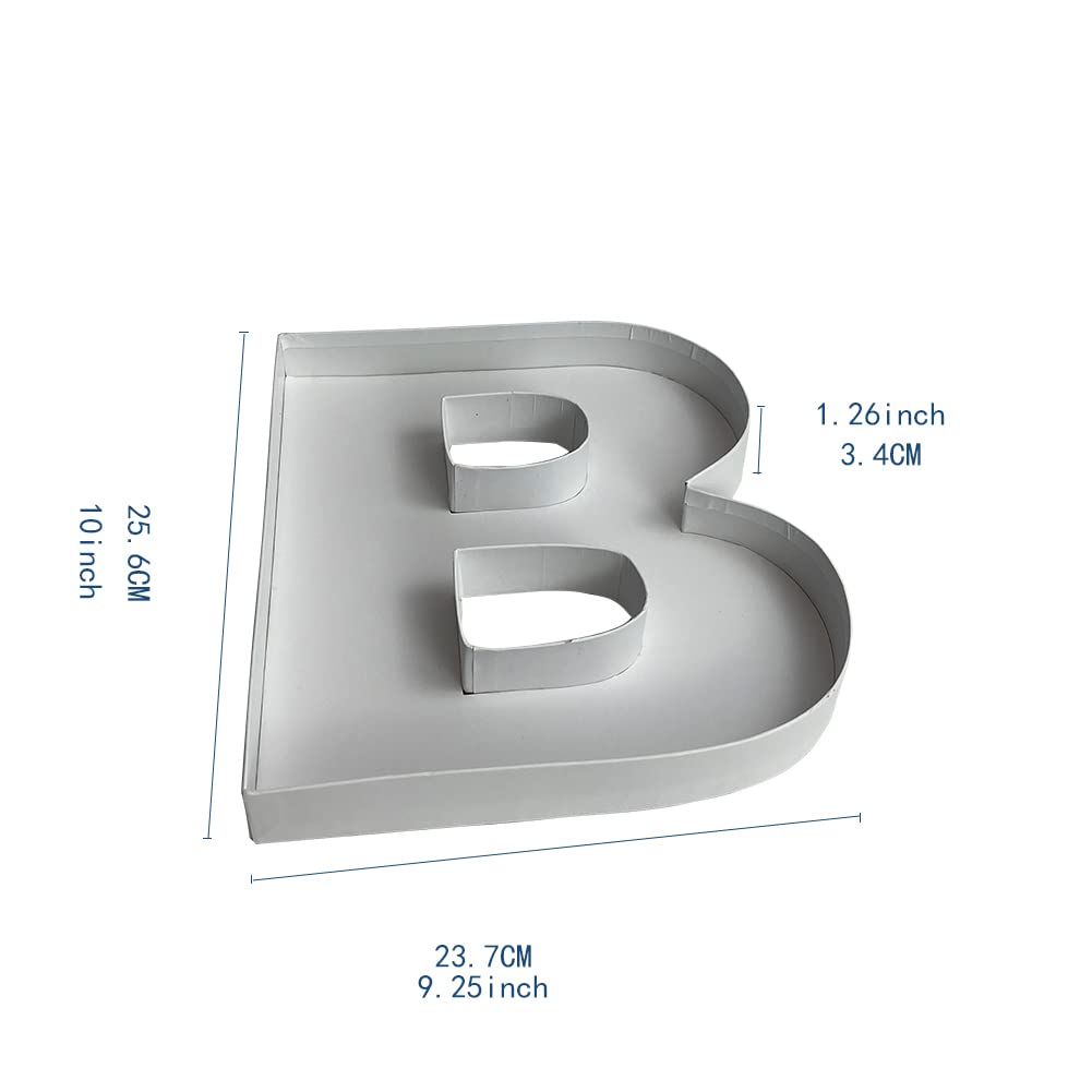 10B Shaped Cardboard Letter Mache Chocolate Sweets Candy Container Box (White, B)