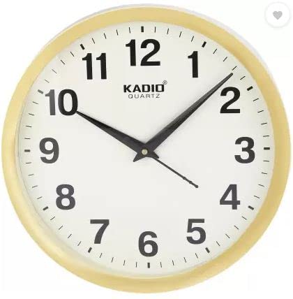 Kadio Analog 28 Cm X 28 Cm Wall Clock (Beige, With Glass, Standard)