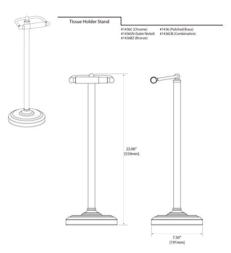 Gatco 1436SN Pedestal Toilet Paper Holder  Satin Nickel