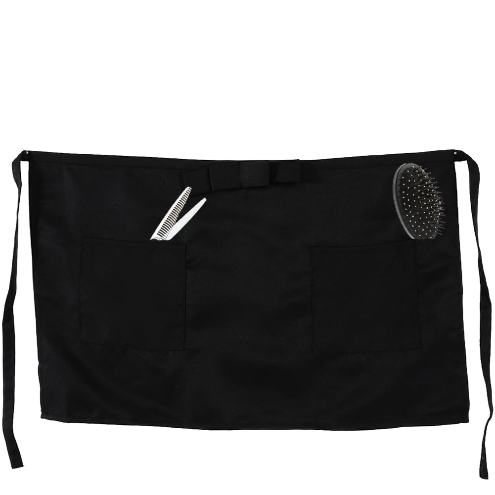 Waist Apron, Water Resistant Waiter Server Half Aprons With 2 Pockets Long Waist Strap Gift For Kitchen Cooking Restaurant Bistr