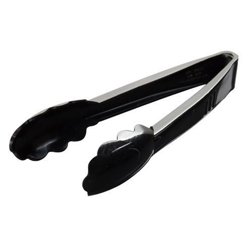 Emi Yoshi Koyal Heavy Duty Scalloped Edge Tongs, 9-Inch, Black, Set Of 24