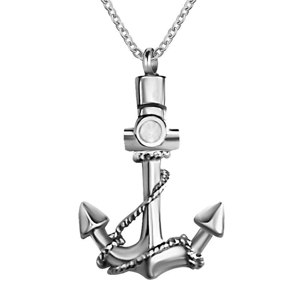 YQSLIN Anchor Urn Necklace for Human Ashes Nautical Necklace Cremation Jewelry Memorial Urn Necklaces for Ashes Keepsake (YQ-NY-