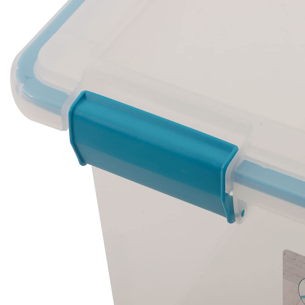 Sterilite 32 Qt Gasket Box, Stackable Storage Bin With Latching Lid And Tight Seal, Plastic Container To Organize Files, Clear B