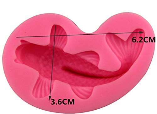 2Pcs/Set Koi Fish & Goldfish Fondant Mold For Clay,Cake,Chocolate,Cupcake,Handcraft Diy,Resin