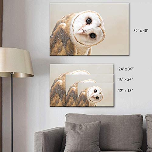SIGNFORD Canvas Print - White Owl Wall Art, Rustic Portrait, 16"x24", Perfect for Living Room, Bedroom, Office Decor