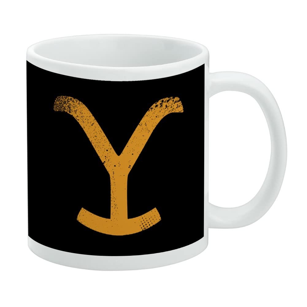 Yellowstone TV Show Brand Ceramic Coffee Mug, Novelty Gift Mugs for Coffee, Tea and Hot Drinks, 11oz, White