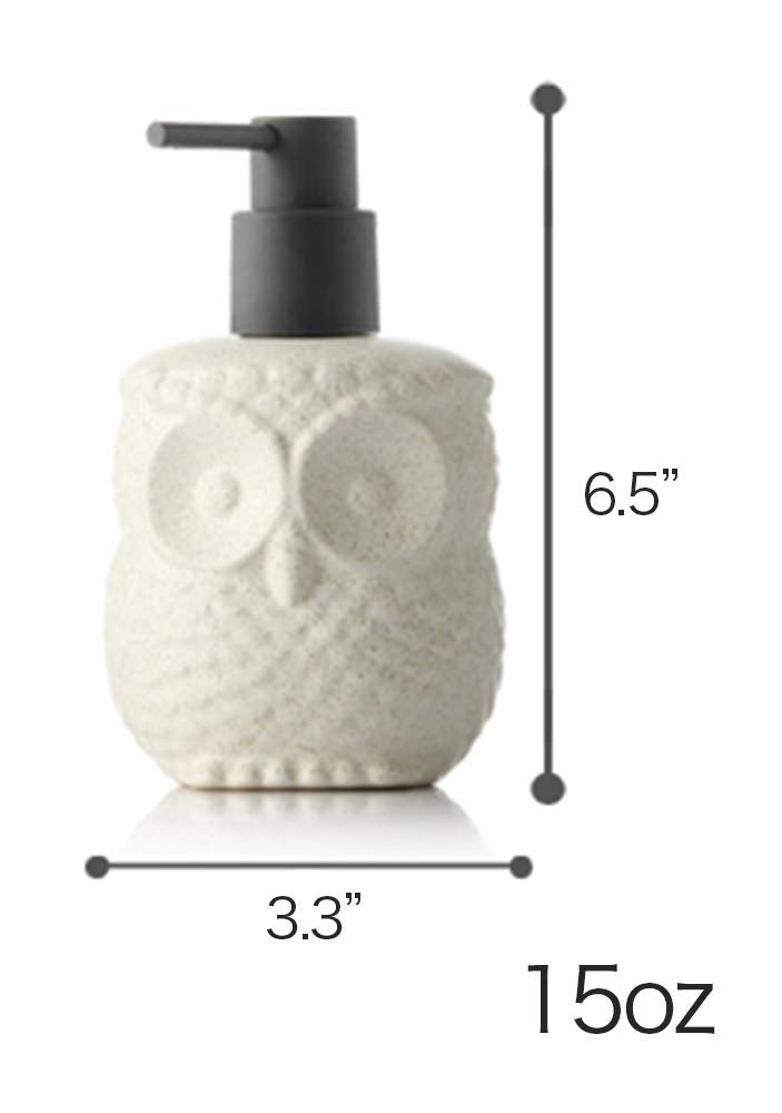 Mathew O Ceramics Owl Shape Soap Dispenser Soap Bottle Lotion Bottle With Pump