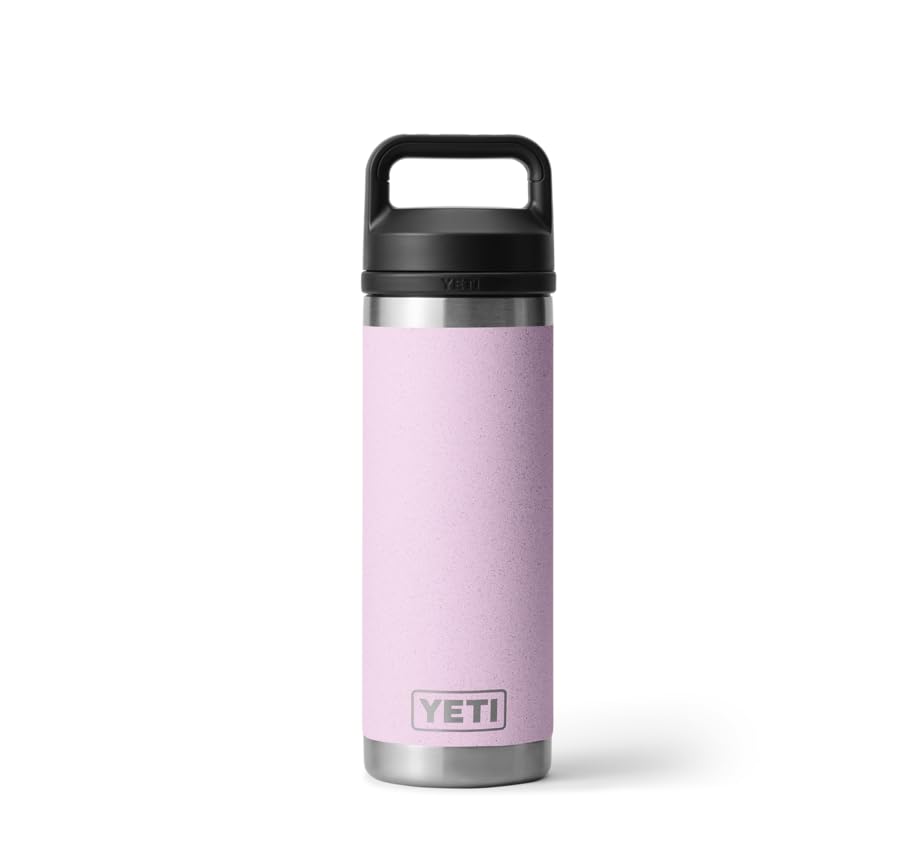 YETI Rambler Bottle Chug, Vaccum Insulated Stainless Steel Bottle with Leakproof Chug Cap, Cherry Blossom, 18 oz (532 ml)
