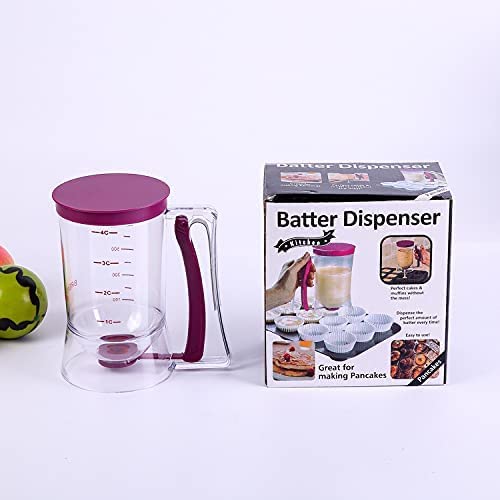 Mcffaga Pancake Cupcake Batter Dispenser For Waffles, Muffin Mix, Crepes, Cake Purple