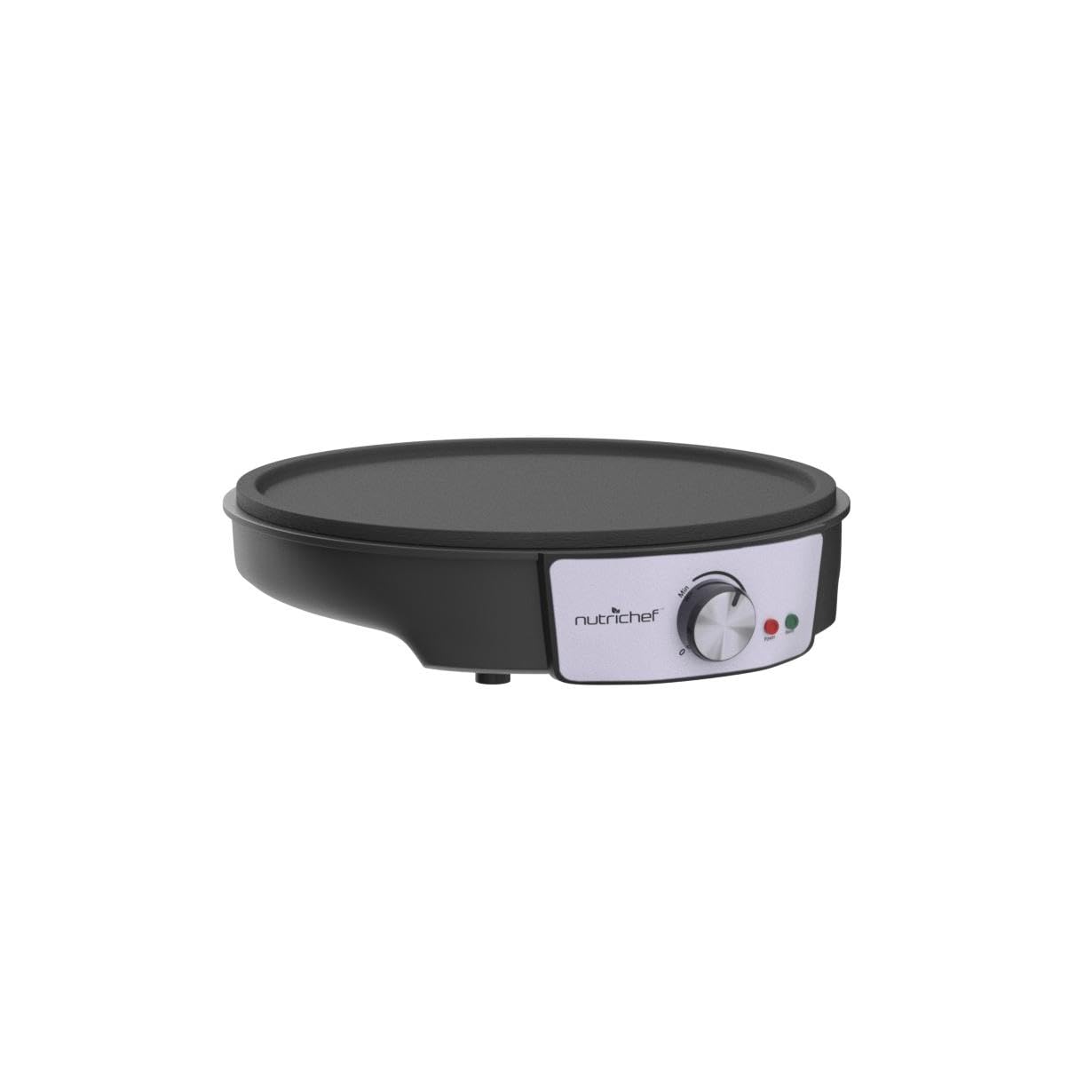 Nutrichef Electric Griddle & Crepe Maker | Nonstick 12 Inch Hot Plate Cooktop | Adjustable Temperature Control | Batter Spreader