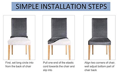 Lukzer Polyester Elastic Chair Cover (Dark Blue Lining) Stretchable Removable & Washable Dining Chair Cover Protective Seat Slip