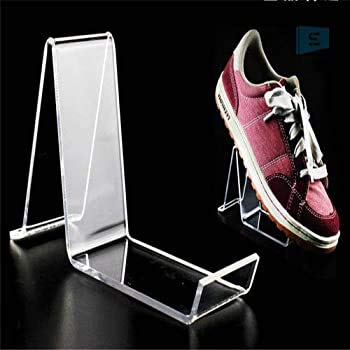Porpoise Acrylic Shoe Display Stand For Footwear And Mobile Support, 3 Mm Acrylic, 12 Cm Height, 5 Cm Width (Pack Of 12)