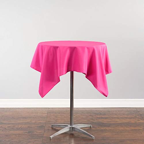 Linentablecloth 54-Inch Square Polyester Tablecloth Fuchsia