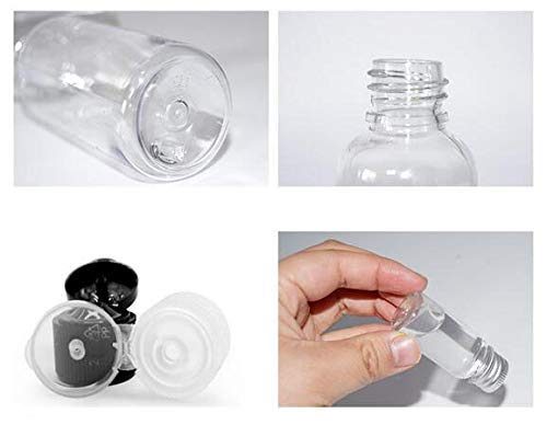 12Pcs 15Ml/0.5Oz Empty Clear Plastic Sample Bottle Travel Container Jar Pot Vial With Flip Lid Perfect For Makeup Emollient Wate