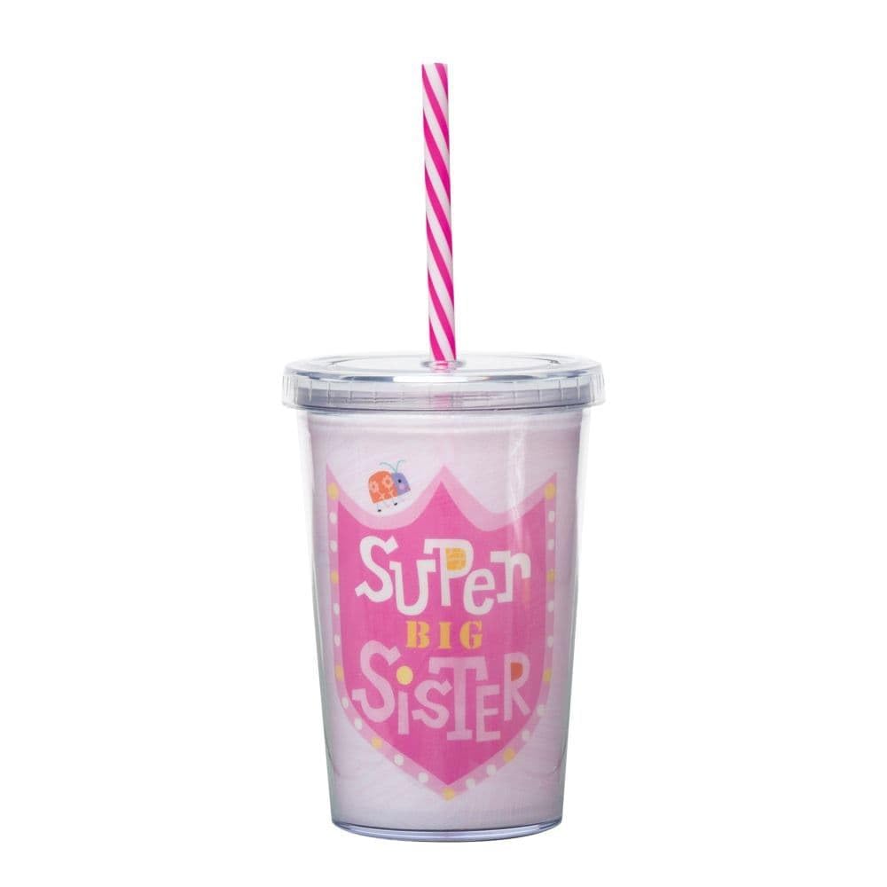 C.R. Gibson Super Big Sister Pink Insulated Small Acrylic Tumbler for Girls  10 fl. Oz.  Pink