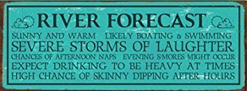 River Forecast Metal Sign, Humor, Home Decor