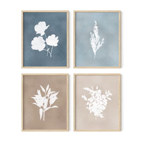 Haus And Hues Floral Wall Art - Set Of 4 Plant Posters For Wall Vintage Botanical Prints, Flower Pictures For Room Aesthetic Vin
