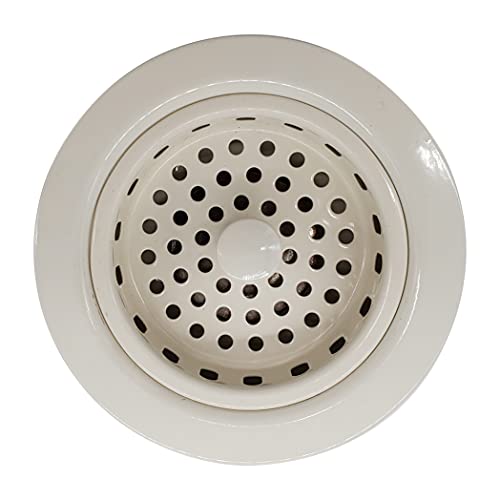 Westbrass D214-51 3-1/2'' Post Style Large Kitchen Sink Basket Strainer, 1-Pack, Powder Coat Almond