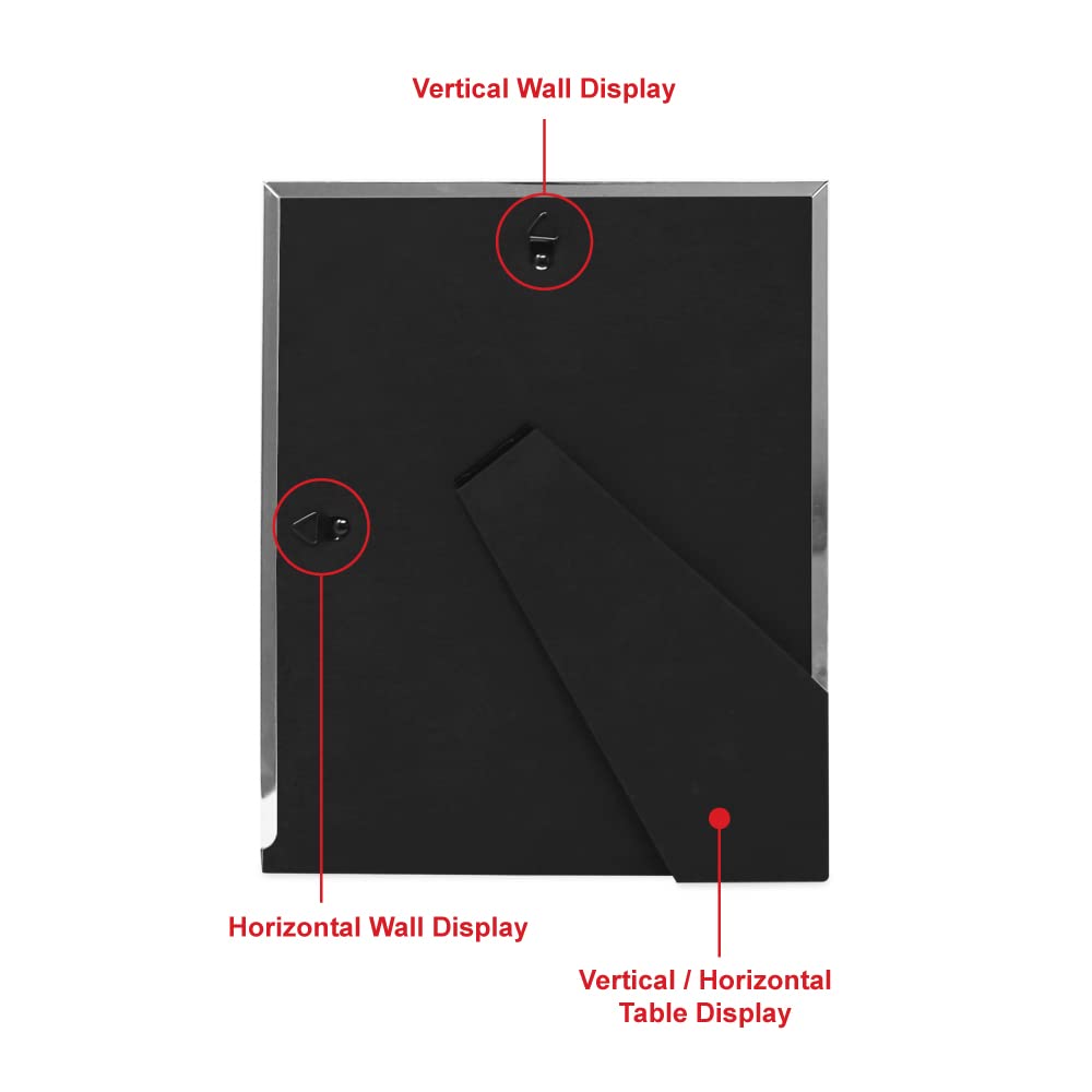Laura Ashley 8x10 Riverside Blue Enamel Picture Frame, Silver Metal Edge with Easel, for Countertop, Tabletop Display, Bookshelf
