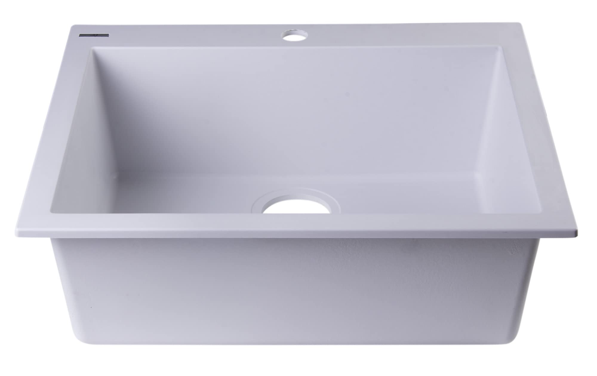 Alfi Brand Ab2420Di-Bla Drop-In Single Bowl Granite Composite Kitchen Sink 24 Black