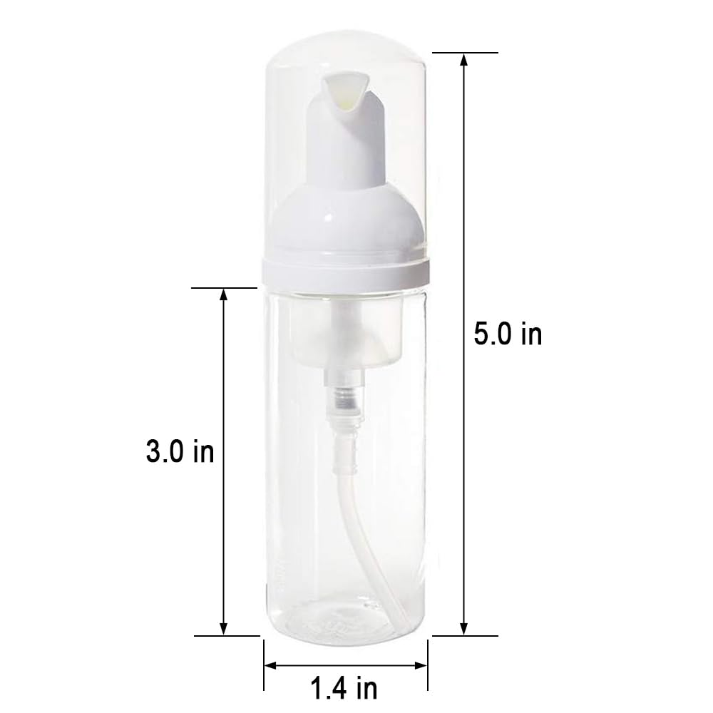 12 Pcs Empty Bottle Travel Soap Bottle  Plastic Foam Dispenser Bottle  Mini Foaming Soap Pump Dispenser for Cleaning  Travel  Cosmetics Packaging (50 ML)
