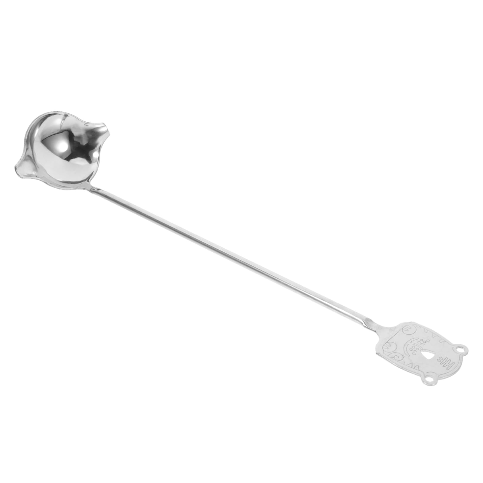 BESTOYARD Stainless Steel Long Handle Soup Ladle with Spout Metal Gravy Spoon for Easy Pouring Ambidextrous Design Dishwasher Sa