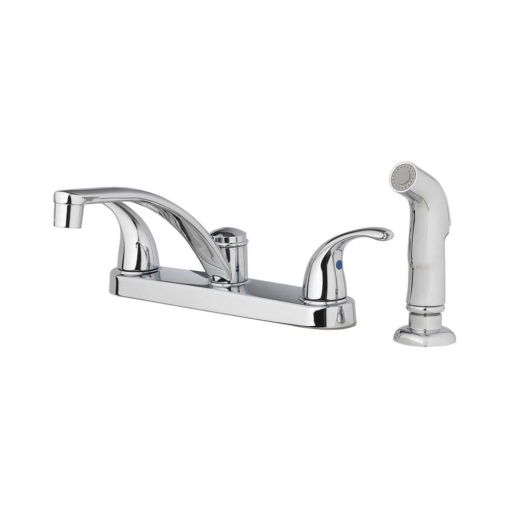 Oakbrook Coastal 2 Handle Kitchen W/Sprayer Two Handle Chrome Kitchen Faucet Side Sprayer Included