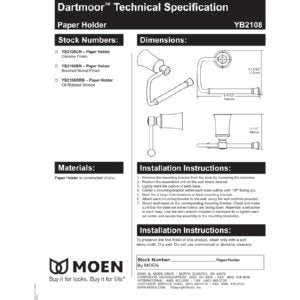 Moen Yb2108Orb Dartmoor Single Post Toilet Paper Holder, Oil Rubbed Bronze