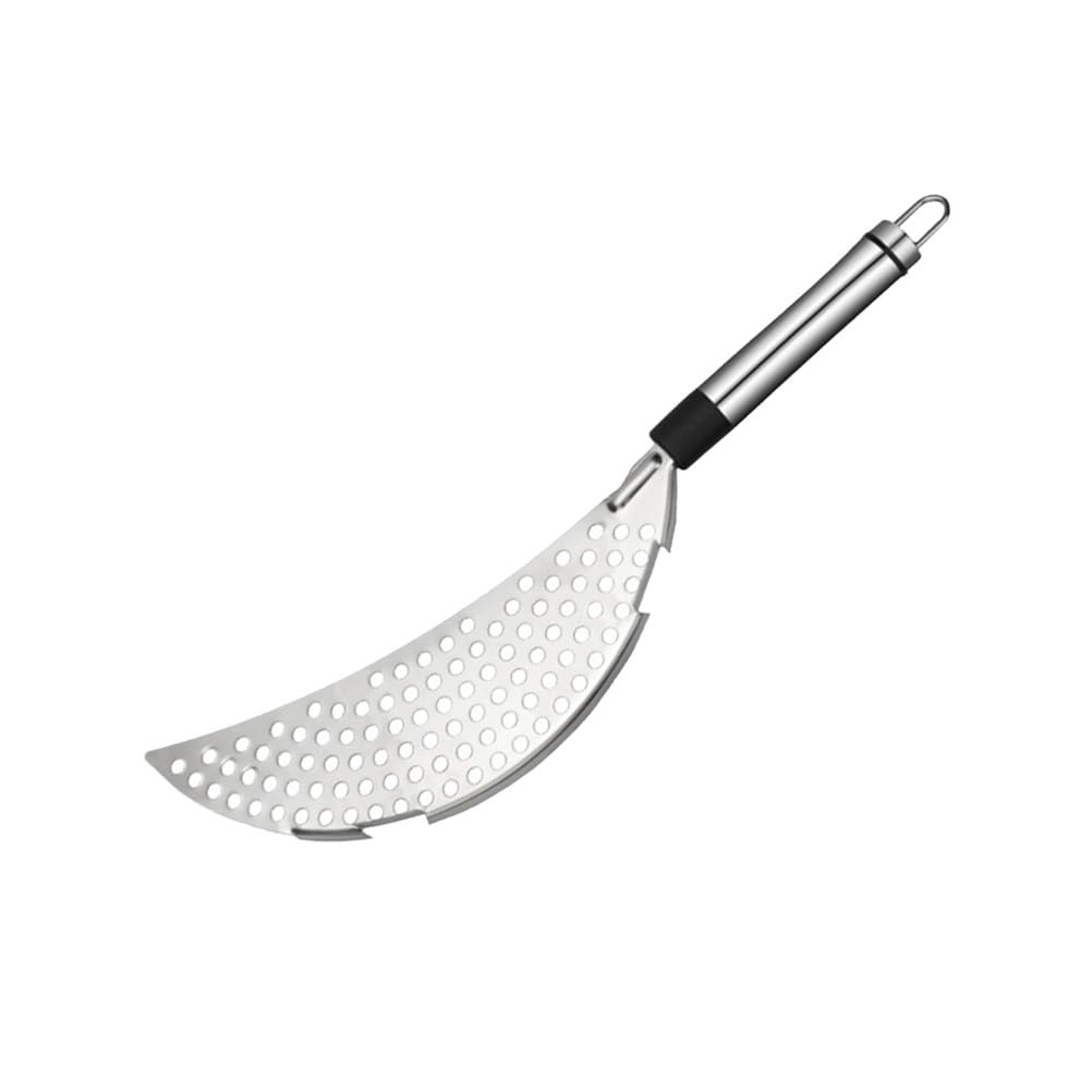 Pot Strainer With Handle Stainless Steel Pasta Strainer Crescent Pot Strainer Colander Spaghetti Fry Drainer, Food Strainers For